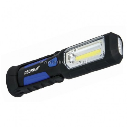 DEDRA Latarka akum.3W COB LED+1W+zas.USB B
