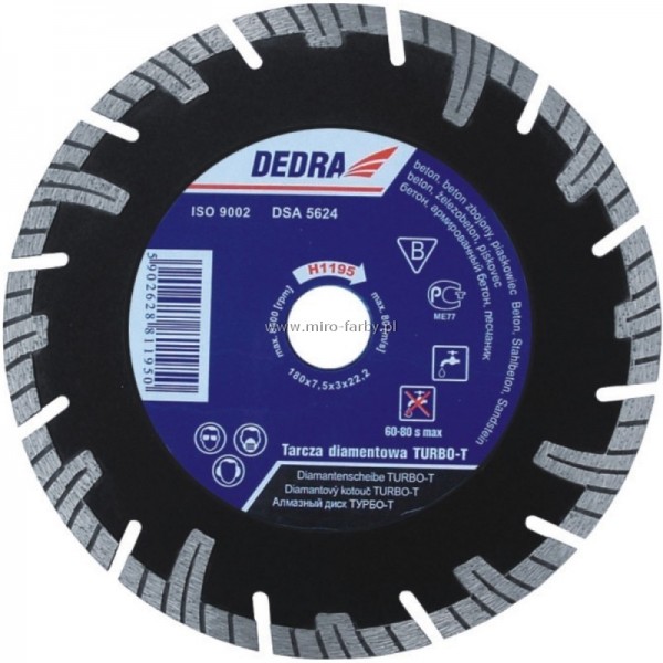 Tarcza diament.230mm DEDRA turbo-t H1197 B