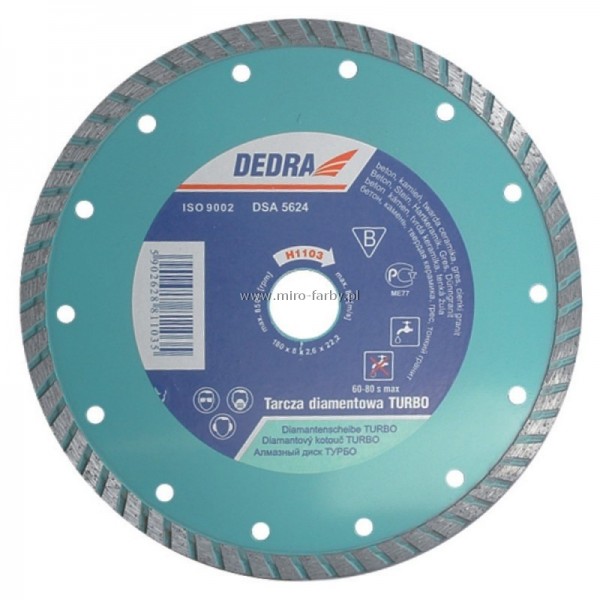 Tarcza diament.230mm DEDRA turbo H1104 B