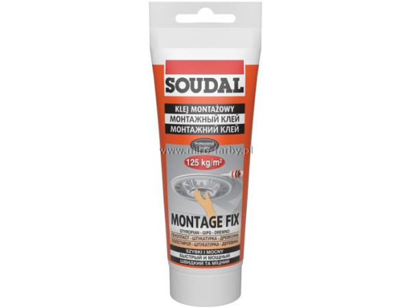 Klej montaż.Soudal Montage Fix tuba 250ml W